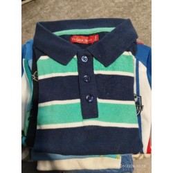 Polo mc rayé bleu vert...