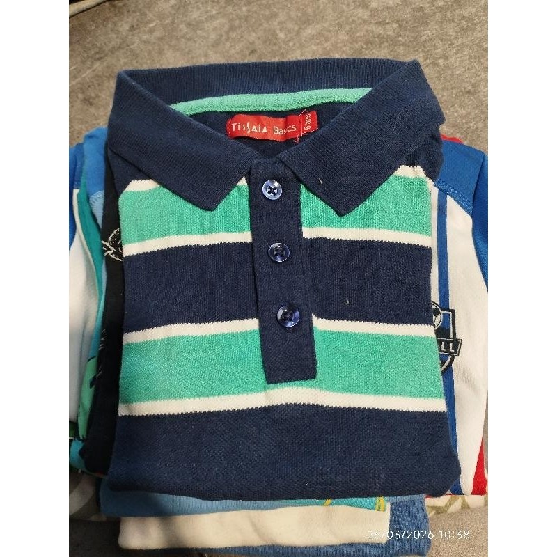 Polo mc rayé bleu vert TAILLE 6 a