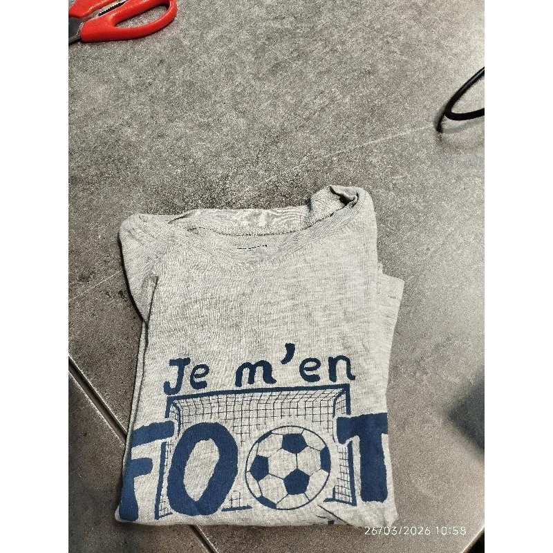 Tshirt ml gris foot TAILLE 5 a