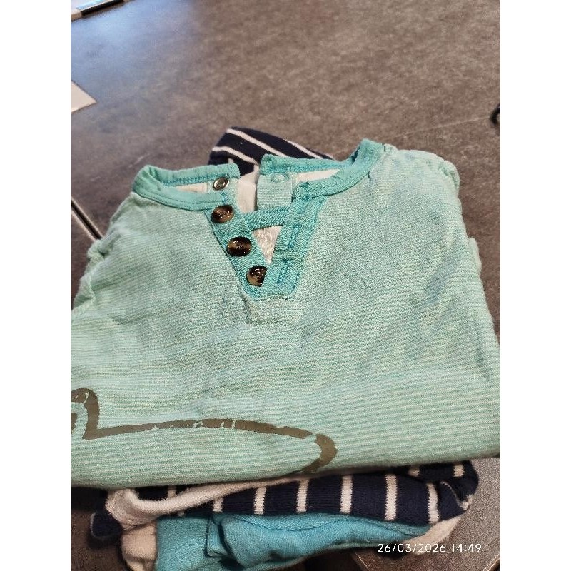 Body Tshirt mc rayé bleu TAILLE 18m