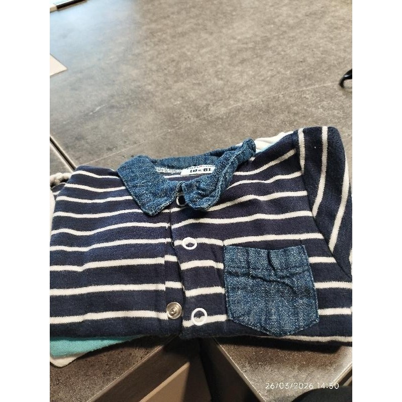 Body ml bleu col jean's TAILLE 18m