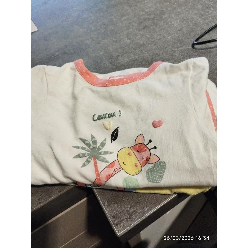 Pyj coton blanc girafe TAILLE 6m