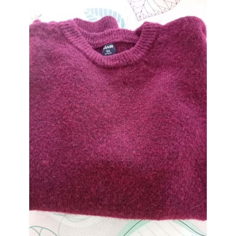 Pull  chaud bordeaux kiabi TAILLE 13 ans