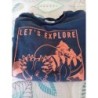 Sweat bleu dessin orange LH TAILLE 12 ans
