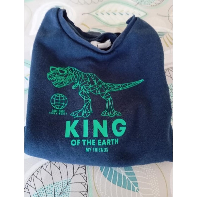 Sweat bleu dinosaure LH TAILLE 12 ans