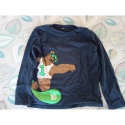 Teeshirt ML bleu ours gemo...