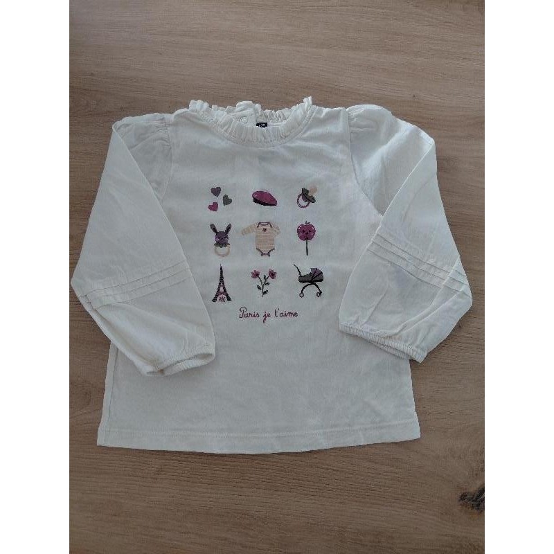 T-shirt ML écru S Major 24m  TAILLE 24m 