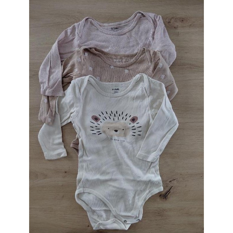Lot 3 bodys ML marron Kiabi 18 TAILLE 18m 