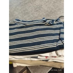 Tshirt ml rayé bleu beige...