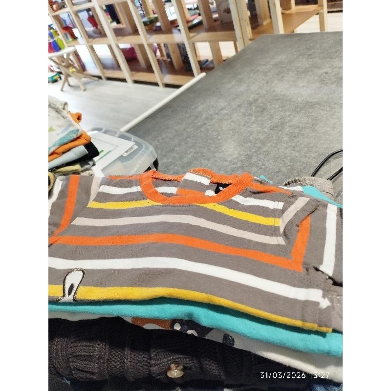 Ensemble rayé marron jaune ora TAILLE 12 mois