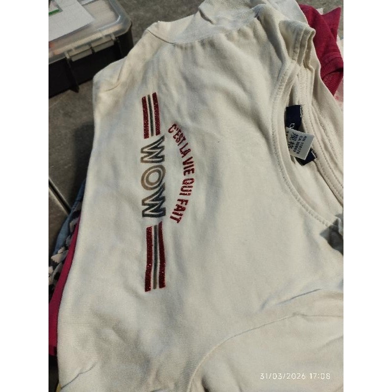 Tshirt ml okaidi blanc TAILLE 5 a