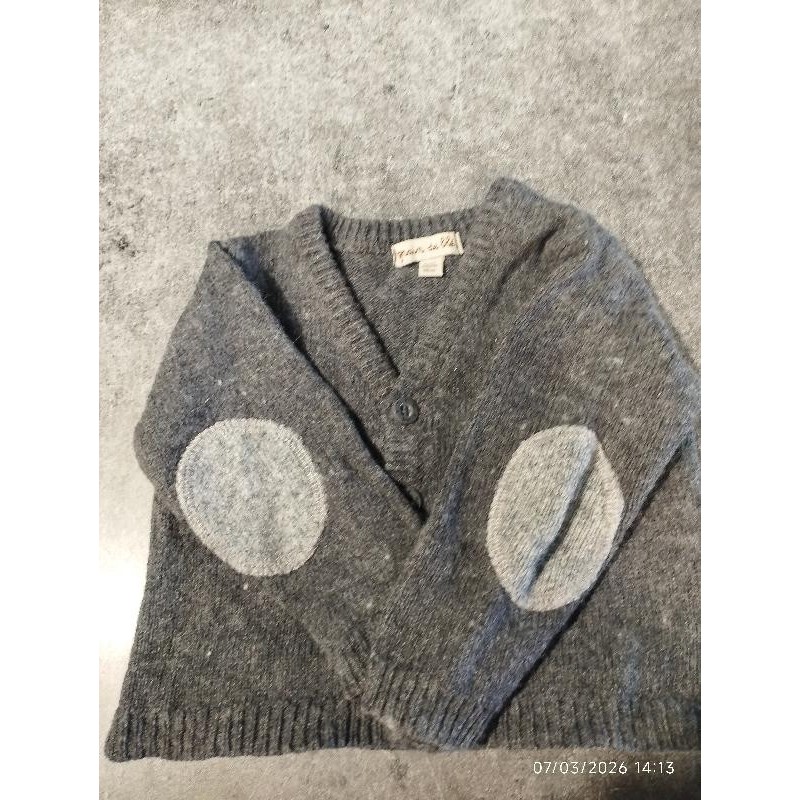 Pull grain de blé gris  TAILLE 3 mois
