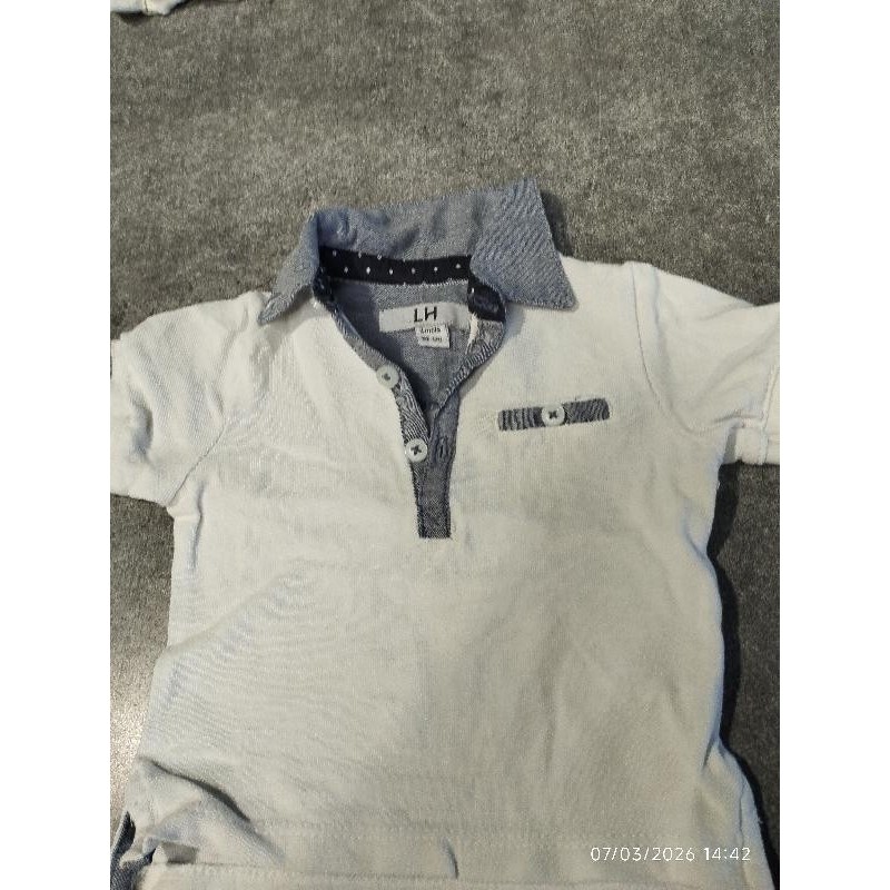Polo lh mc bleu et blanc TAILLE 3 mois