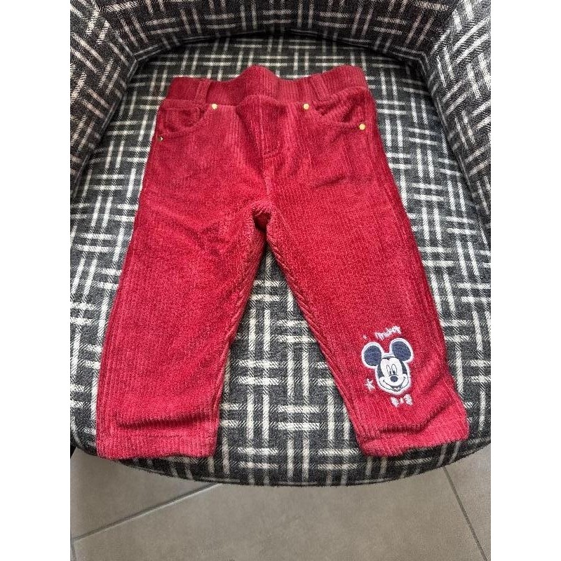 Pantalon rouge velours  TAILLE 12 mois 