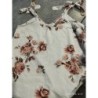 Haut blanc fleurs TAILLE Tu