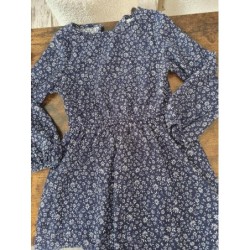 Robe bleu marine à fleurs...