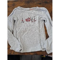 Tee shirt gris love TAILLE 8A