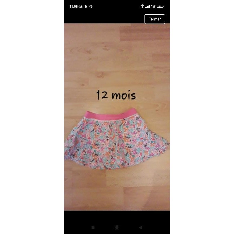 Jupe fleurie  TAILLE 12 mois