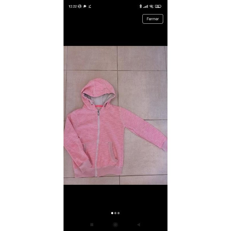 Sweat zippé rose TAILLE 8 ans