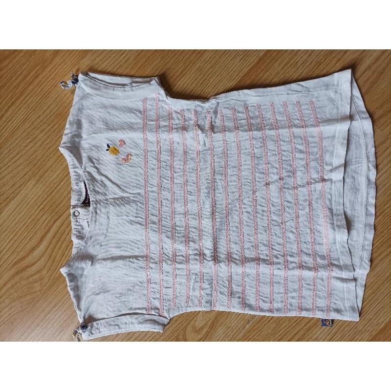 Tee-shirt rayé rose TAILLE 7 ans