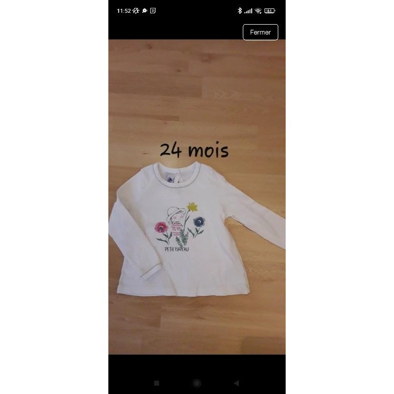 Tee-shirt ML petit bateau  TAILLE 24 mois 