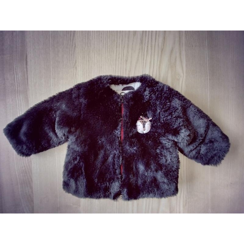 Veste fausse fourrure noire Catimini 6 mois TAILLE 6 mois