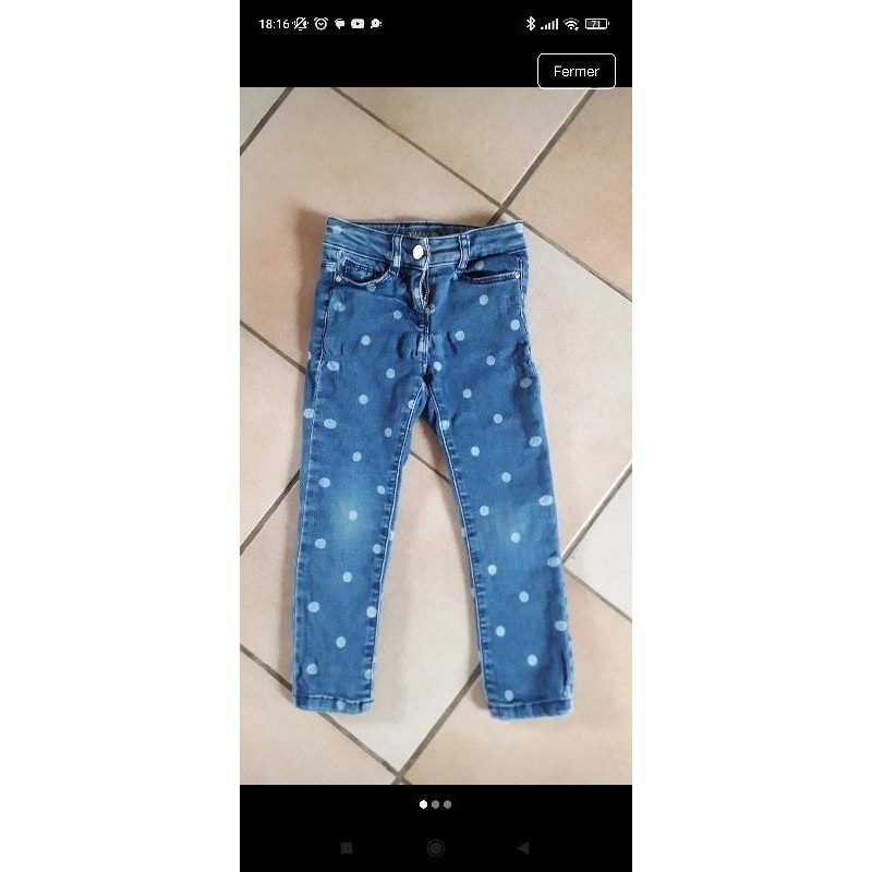 Jean bleu à pois TAO TAILLE 4 ans