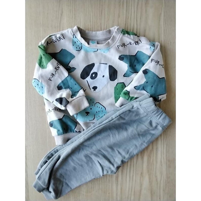 Ensemble beige/vert Tex 12 mois TAILLE 12 mois