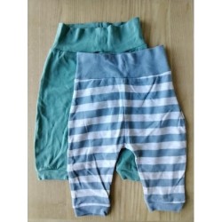 Lot 2 pantalons vert/bleu...