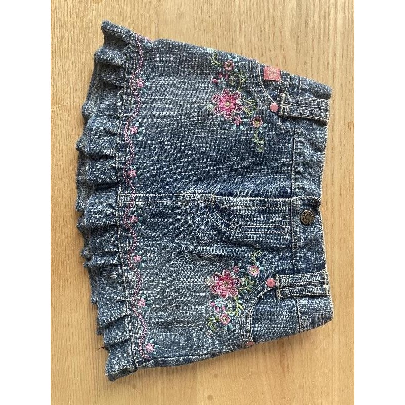 Jupe jean broderies  TAILLE 3 ans