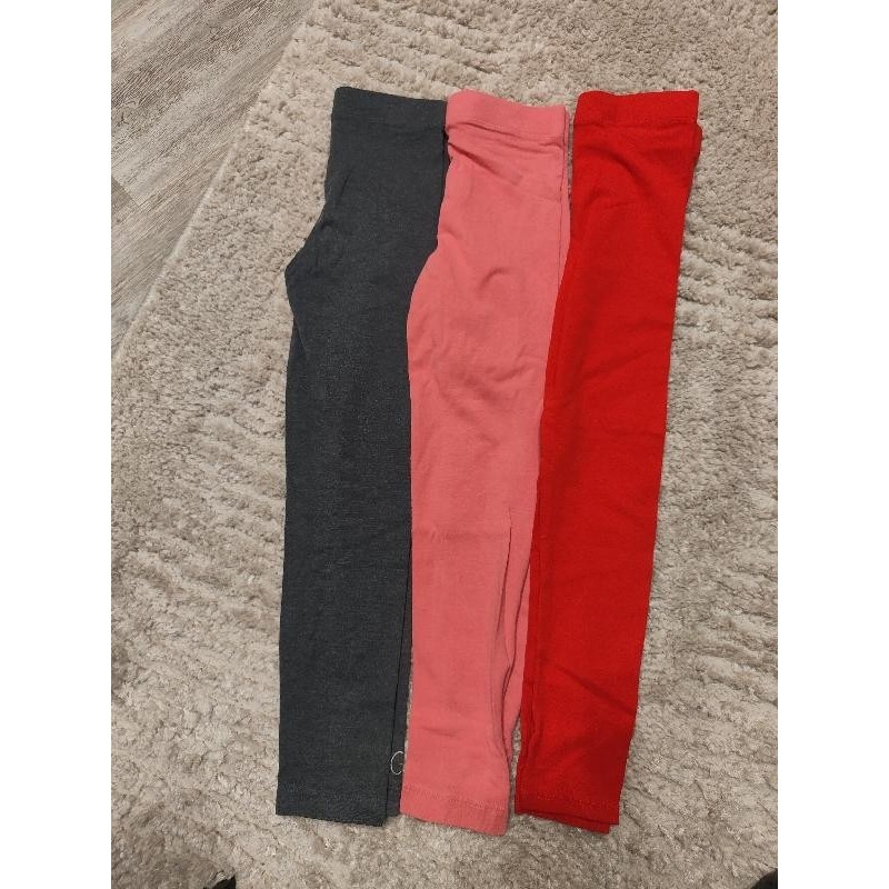 Lots 3 legging orchestra rouge, rose et gris  TAILLE 6