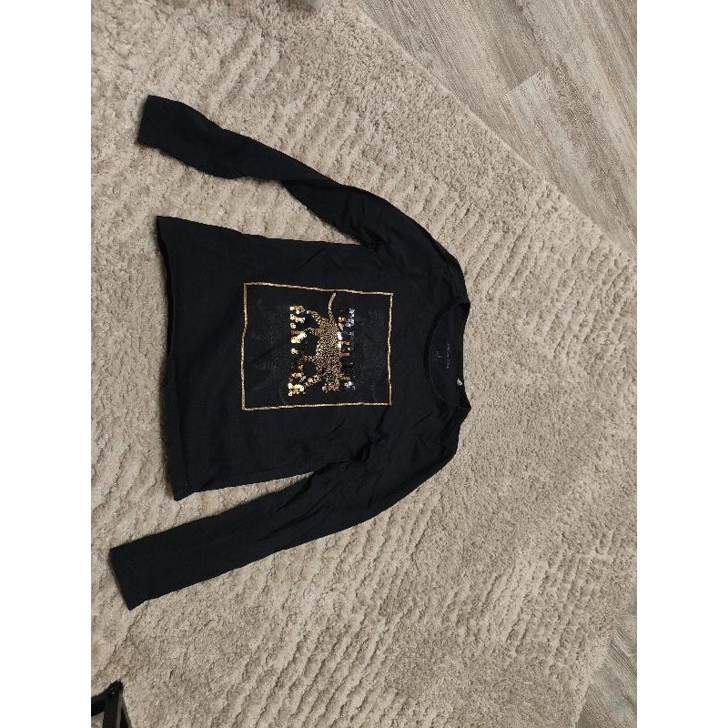 Tee shirt manches longues noir doré orchestra jaguar TAILLE 6