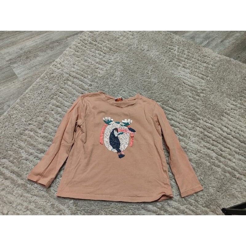 Tee shirt manches longues saumon tape à l'oeil toucan TAILLE 6
