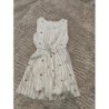 Robe blanche vert et fleurs TAILLE 6