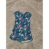 Combinaison short bleu fleurs et perroquet Tape a l'oeil  TAILLE 6