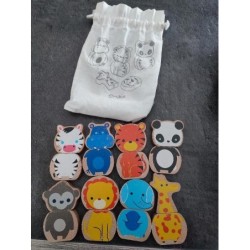 Animaux en bois aimanté 