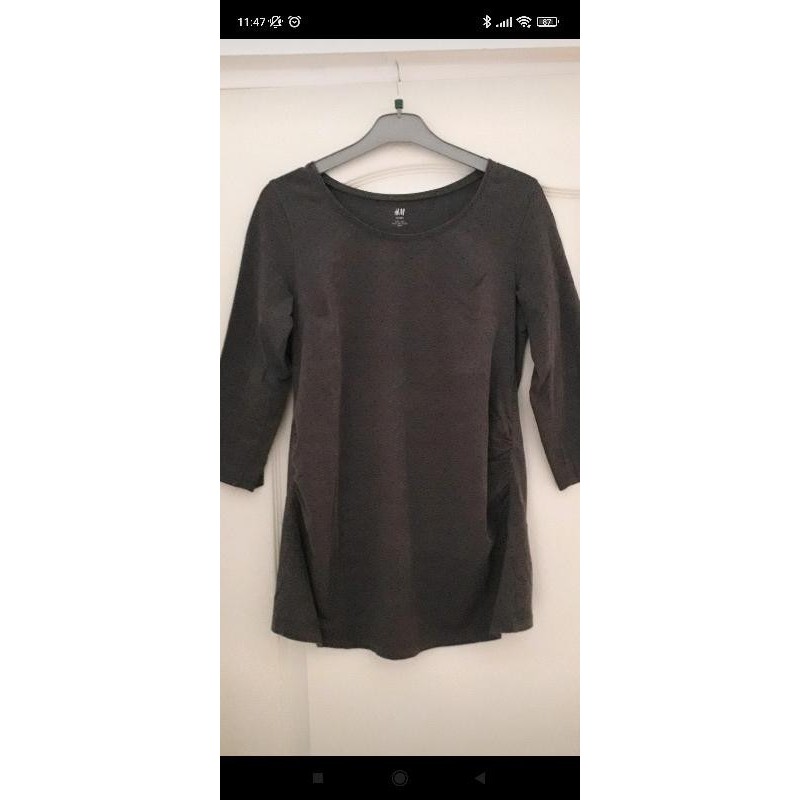 Tee-shirt gris à pois 3/4 TAILLE L